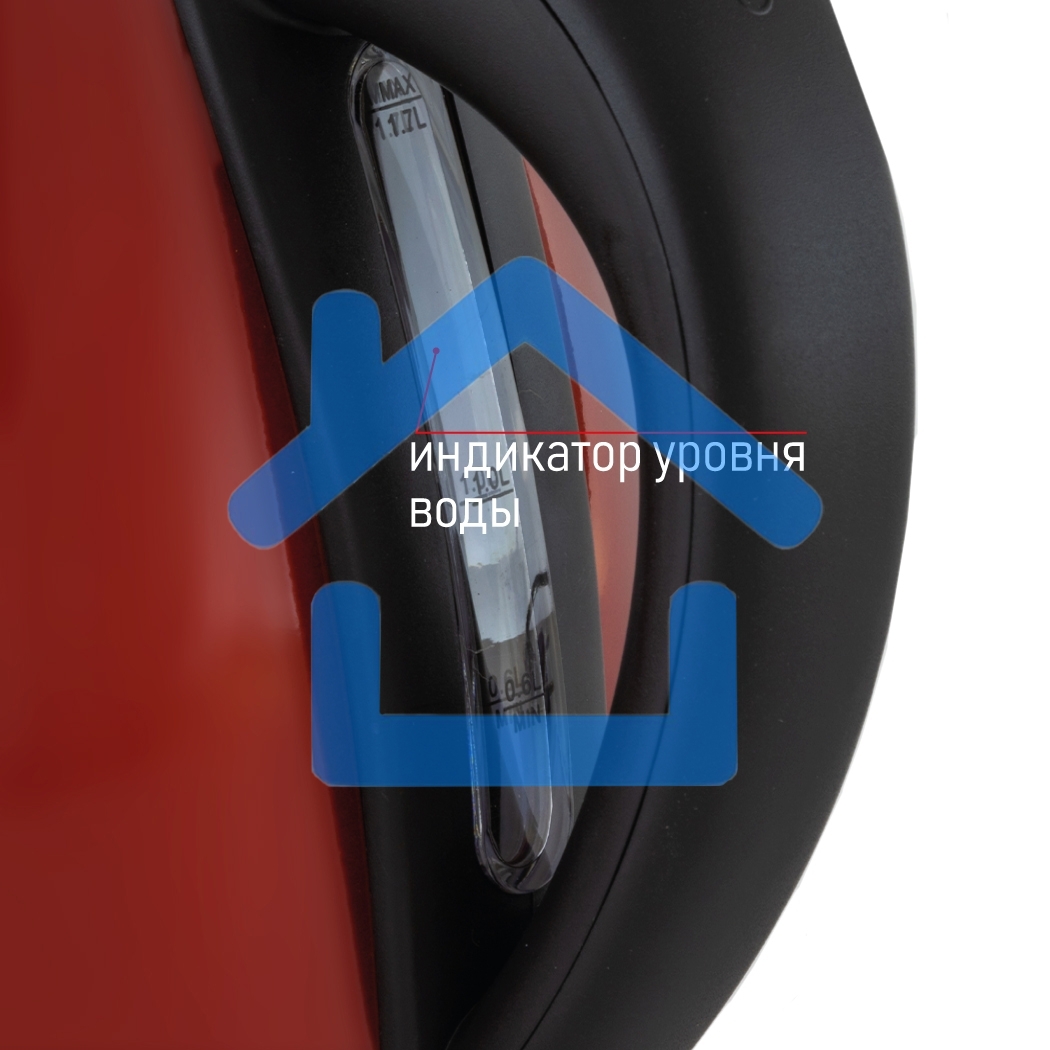 Чайник электрический JVC JK-KE1717 red, объем 1,7л, максимальная мощность 2200 Вт