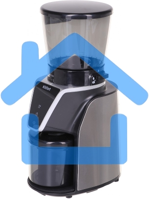 Кофемолка электрическая жерновая Kitfort КТ-784 черный/серебристый, 165 Вт.