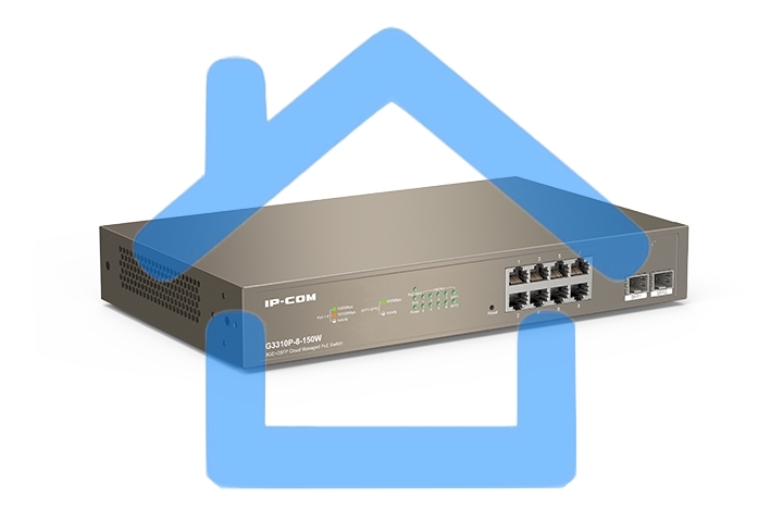 Коммутатор IP-COM G3310P-8-150W PoE с облачным управлением 8GE+2SFP