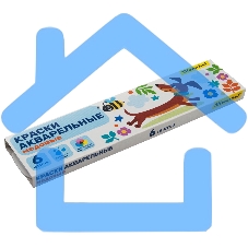 Краски акварельные Silwerhof 961139-06 Веселые друзья, медовые, 6 цветов, без кисти, картонная коробка