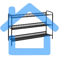 Подставка для обуви Женева 33 ПДО Ж33 Ч черная, 3 полки