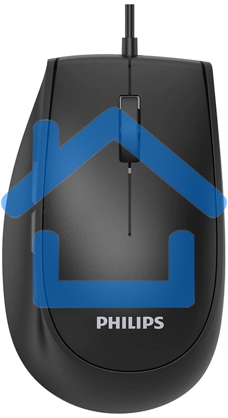 Мышь проводная Philips SPK7327 черный, 1600 dpi, USB, кнопки - 5