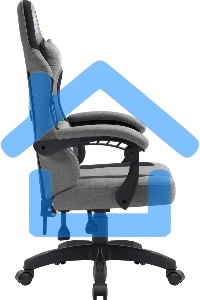 Кресло игровое Defender Lumen на колесиках, ткань, серый/черный