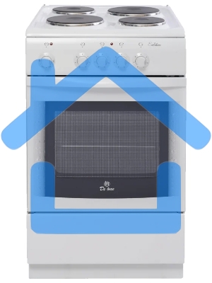 Плита электрическая De Luxe 506004.04 Э белый, конфорок 4 шт, духовка 54 л, 50 см x 85 см x 60 см