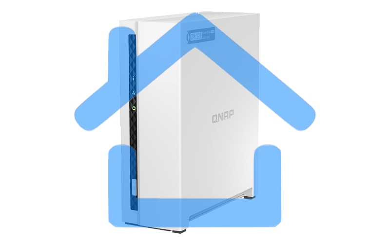 Сетевое хранилище SMB QNAP TS-133 NAS 1 HDD tray. ARM 4-core Cortex-A55 1.8GHz, ram 2 Gb (max), 1x1GbE, 1xUSB 2.0 port,1xUSB 3.2 Gen 1