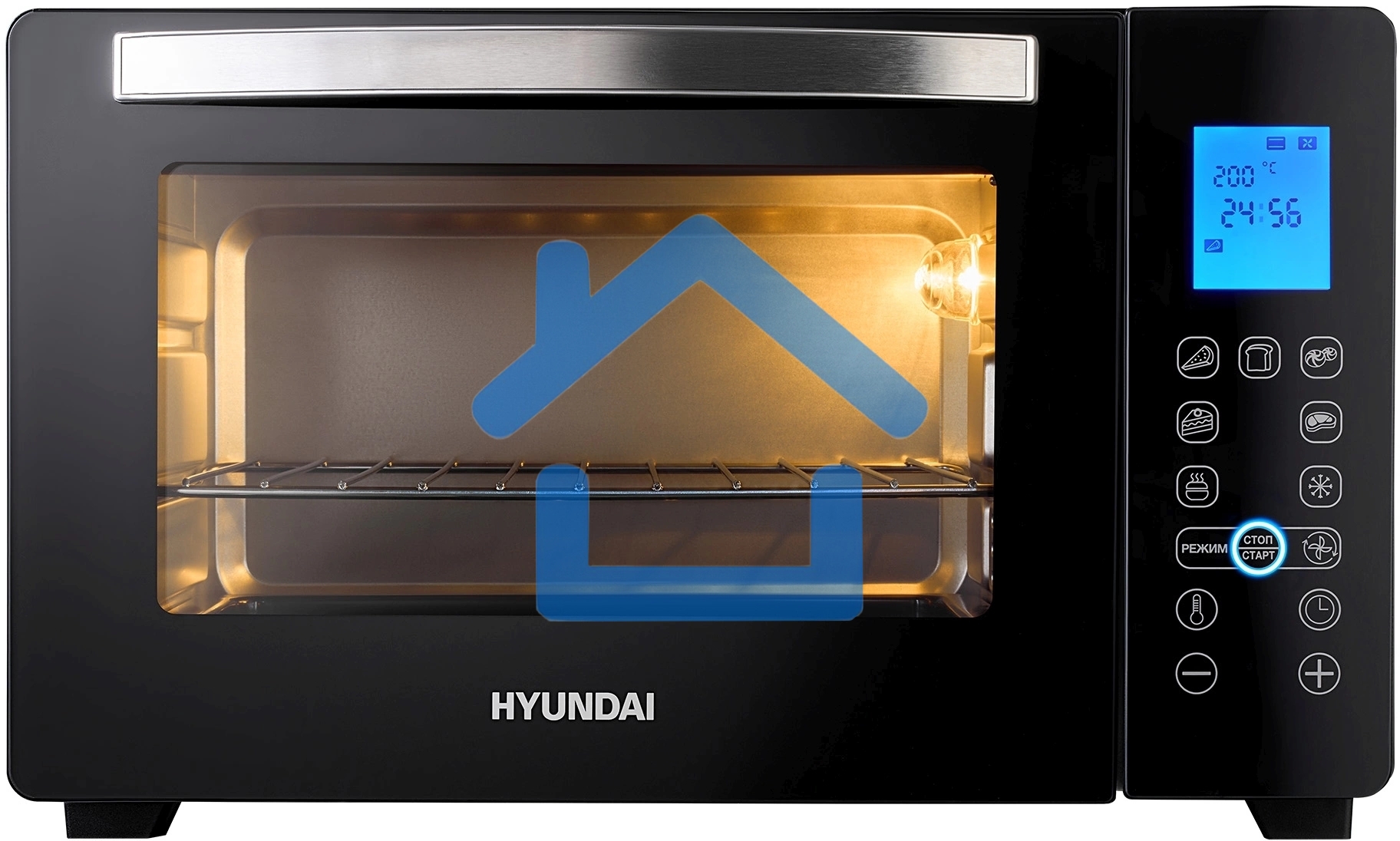 Мини-печь Hyundai MIO-HY096 28л. 1600Вт черный