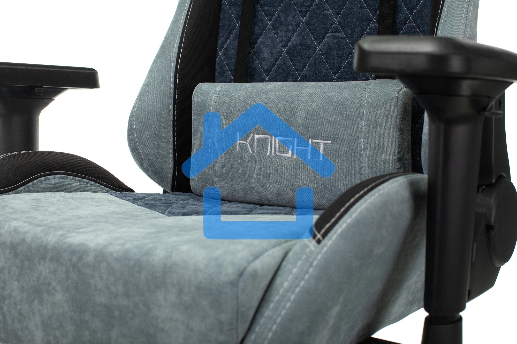 Кресло игровое Бюрократ VIKING 7 KNIGHT BL FABRIC синий текстиль/эко.кожа крестовина металл/пластик