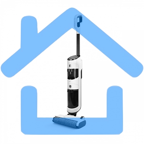Моющий пылесос вертикальный BQ VCA1001W белый, питание от аккумулятора, 160 Вт, уборка влажная и сухая, пылесборник 0.6 л, бак для жидкости 0.7 л, работа от АКБ max 30 мин