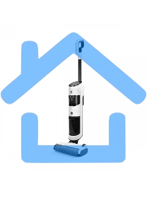 Моющий пылесос вертикальный BQ VCA1001W белый, питание от аккумулятора, 160 Вт, уборка влажная и сухая, пылесборник 0.6 л, бак для жидкости 0.7 л, работа от АКБ max 30 мин