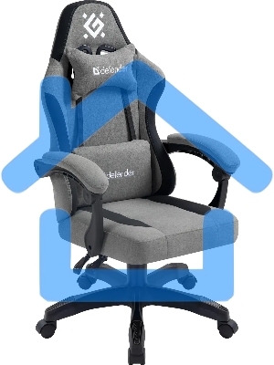 Кресло игровое Defender Lumen на колесиках, ткань, серый/черный