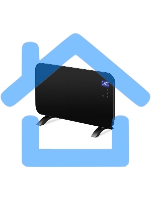 Конвектор Neoclima AURA-2000B черный, 2000 Вт, 25 м2, электронный термостат, Wi-Fi