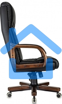 Кресло руководителя Бюрократ T-9932Walnut черный, эко.кожа, крестов. металл/дерево