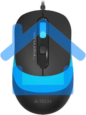 Мышь проводная A4Tech Fstyler FM10S черный/голубой, 1600 dpi, USB, кнопки - 4
