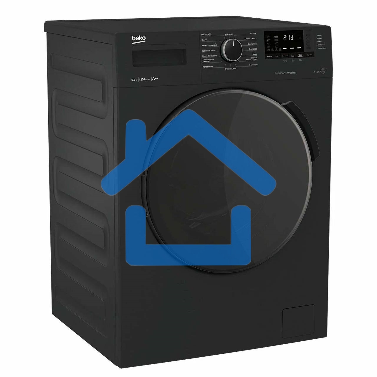 Стиральная машина Beko WSPE6H616A черный, загрузка фронтальная 6,5 кг, 1200 об/мин., класс: А++