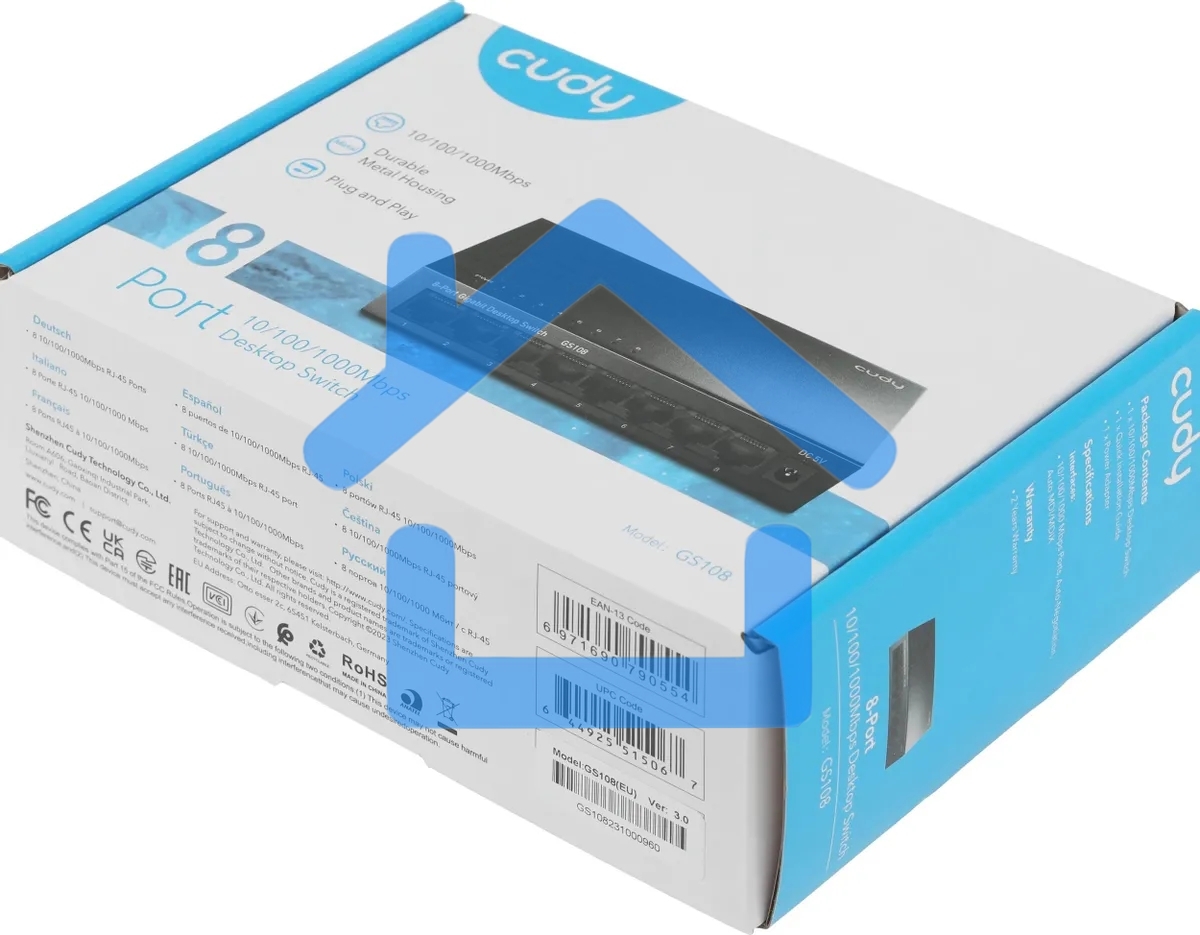 Коммутатор Cudy GS108 (L2) 8x1Гбит/с неуправляемый