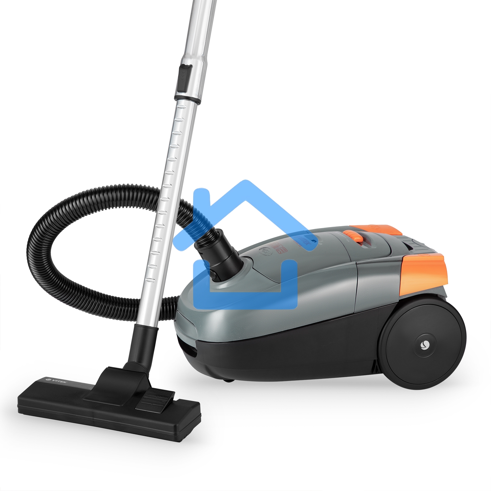 Пылесос Vitek VT-1819 серый, 400/1400Вт, уборка сухая, пылесборник мешок 3 л