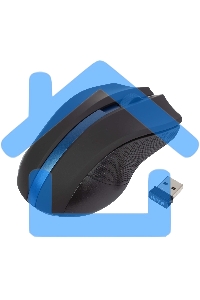 Мышь беспроводная HIPER HOMW-074 черный/синий, 1000 dpi, радиоканал, USB, кнопки - 3