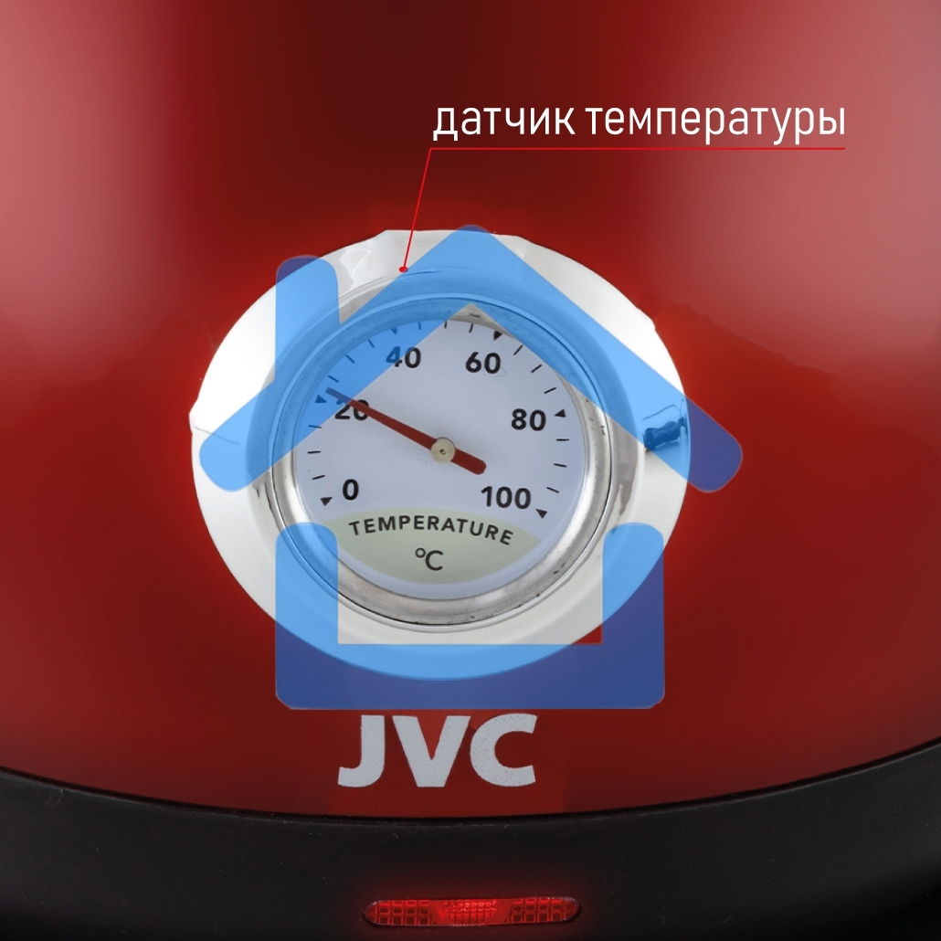 Чайник электрический JVC JK-KE1717 red, объем 1,7л, максимальная мощность 2200 Вт