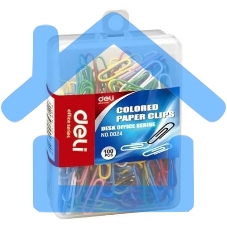Скрепки Deli E0024 пластиковая оболочка 29мм ассорти (упаковка: 100шт) пластиковая коробка