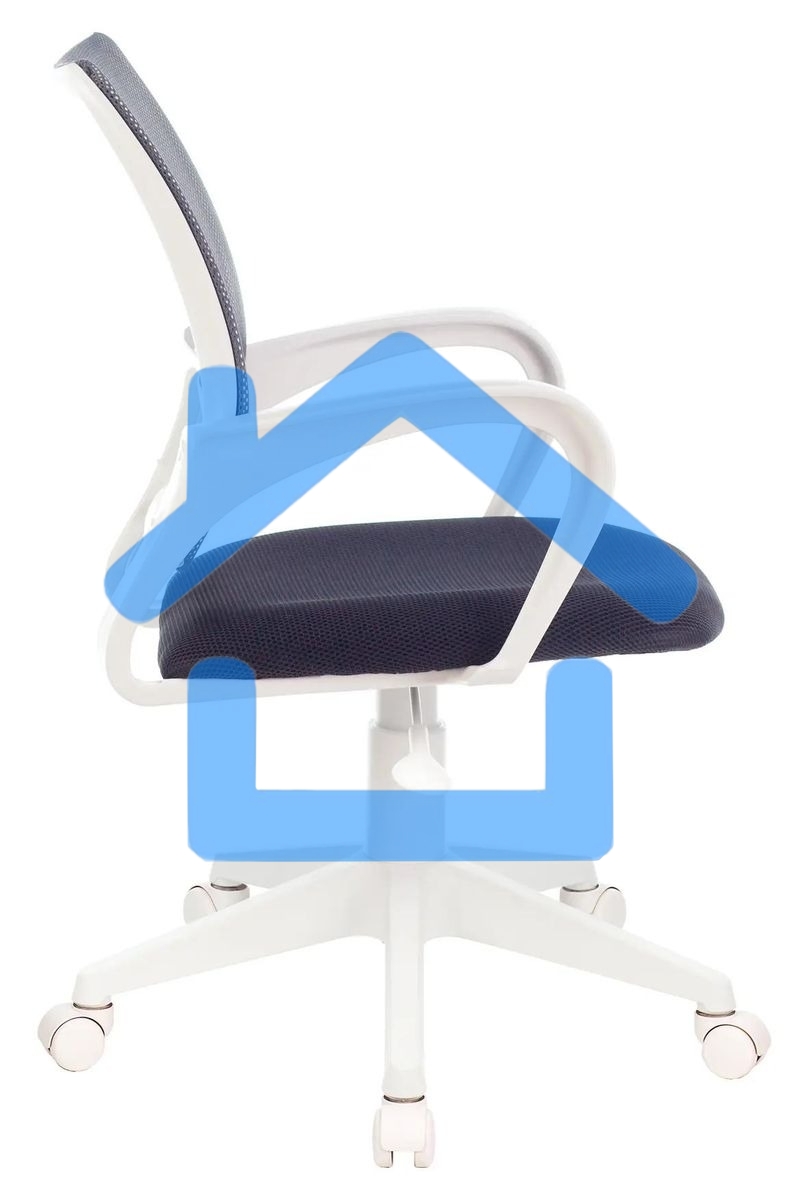 Кресло компьютерное Бюрократ CH-W695NLT TW-04 TW-12 темно-серый, сетка/ткань, крестовина пластик, пластик белый