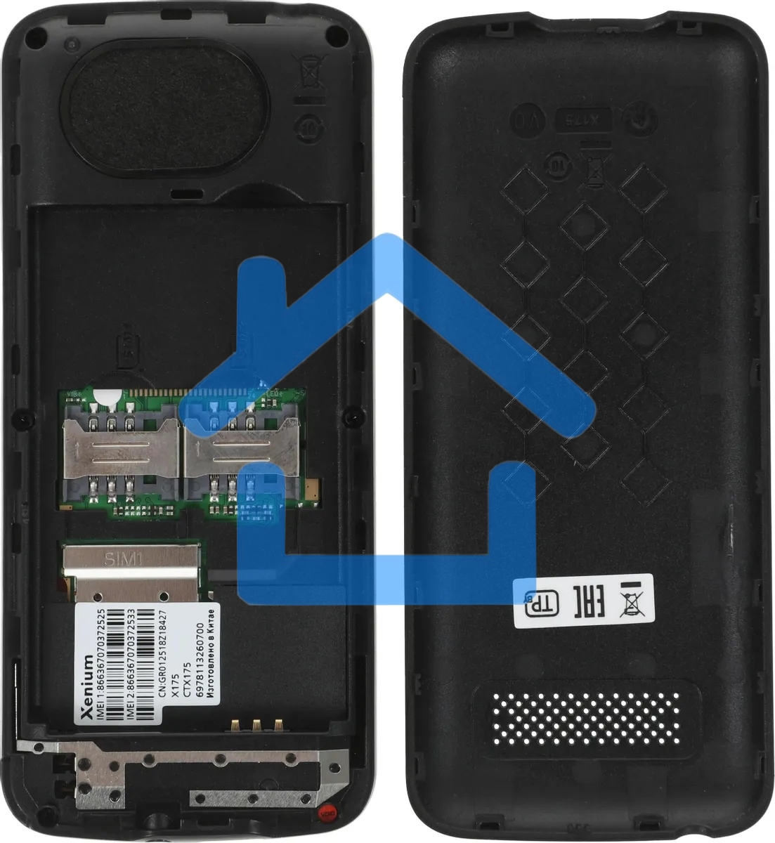 Мобильный телефон Xenium X175 черный моноблок 2Sim 1.8
