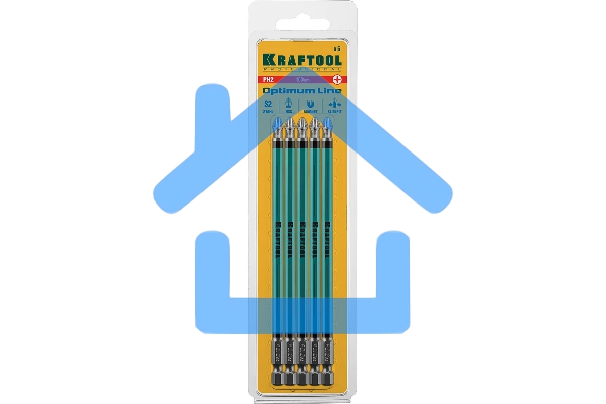 Биты KRAFTOOL Optimum Line, PH2, 150 мм, тип хвостовика E 1/4