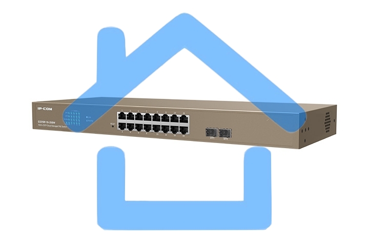 Коммутатор PoE IP-COM G3318P-16-250W с облачным управлением 16GE+2SFP