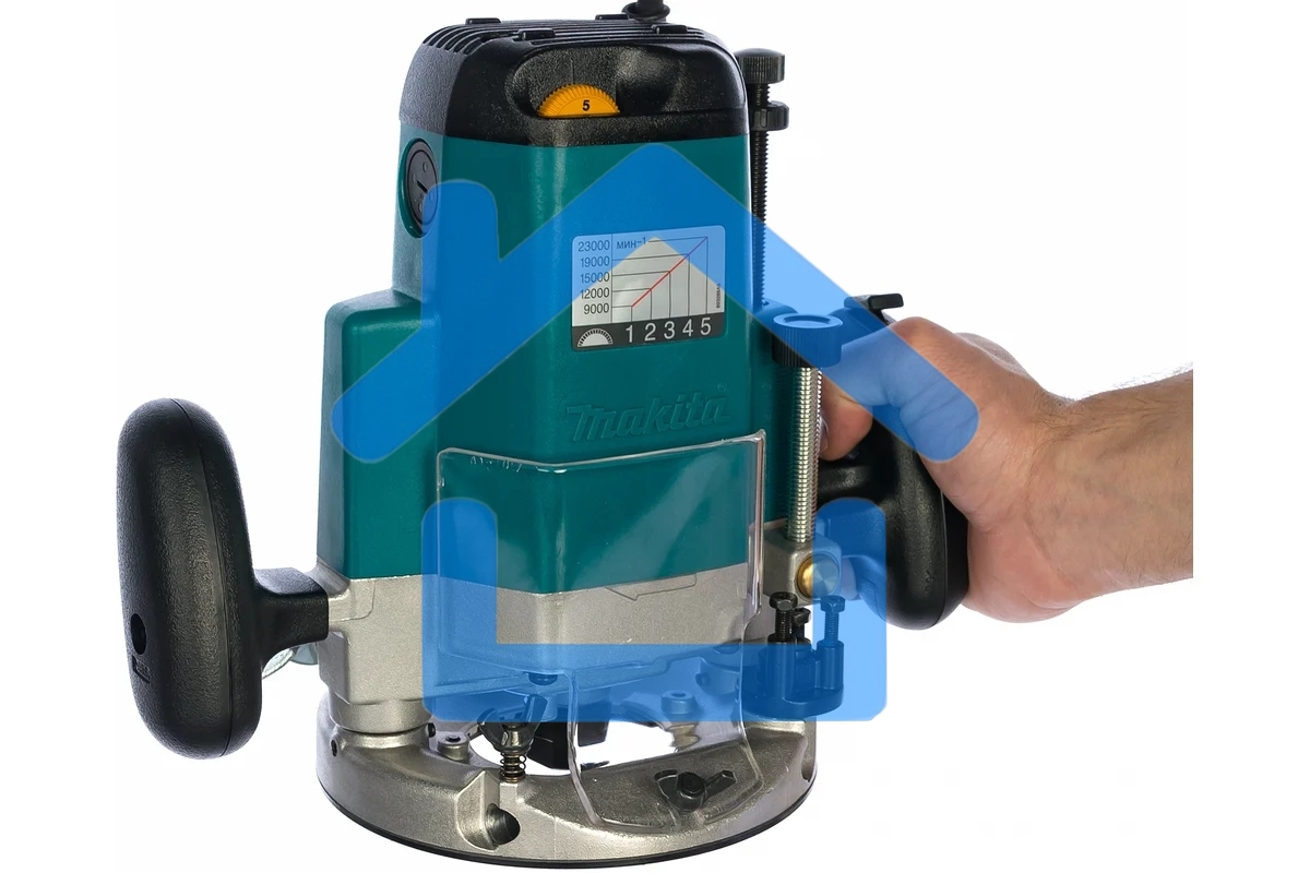 Фрезеры Makita 3612C Фрезер, 1850Вт,9000-23000об\м,ход-60мм,цанга-12мм,6кг,кор,пл пуск, эл тормоз, направл