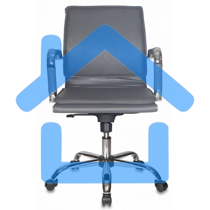 Кресло руководителя Бюрократ CH-993-Low/grey серый, низкая спинка, искусственная кожа, крестовина хромированная