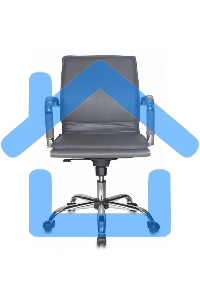 Кресло руководителя Бюрократ CH-993-Low/grey серый, низкая спинка, искусственная кожа, крестовина хромированная