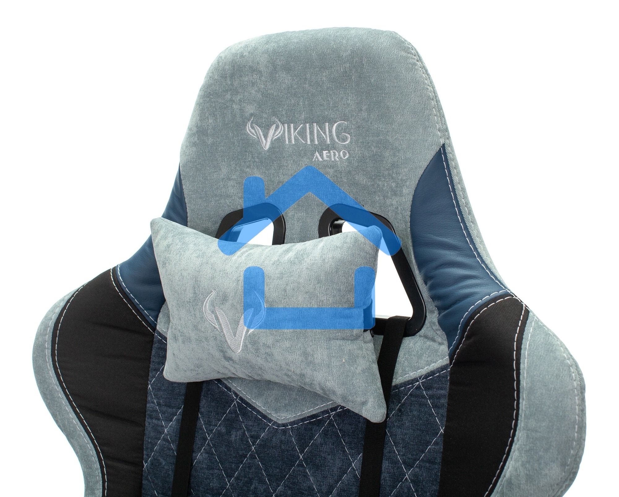 Кресло игровое Бюрократ VIKING 7 KNIGHT BL FABRIC синий текстиль/эко.кожа крестовина металл/пластик