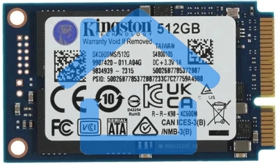 Накопитель SSD Kingston KC600, 512Gb, mSATA, R/W 550/520