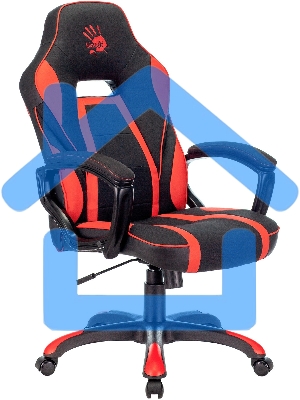 Кресло игровое A4TECH Bloody GC-250, на колесиках, искусственная кожа/ткань, черный/красный