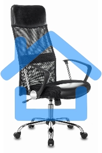 Кресло руководителя Бюрократ CH-600SL черный, искусст.кожа, сетка/ткань, крестовина металл хром