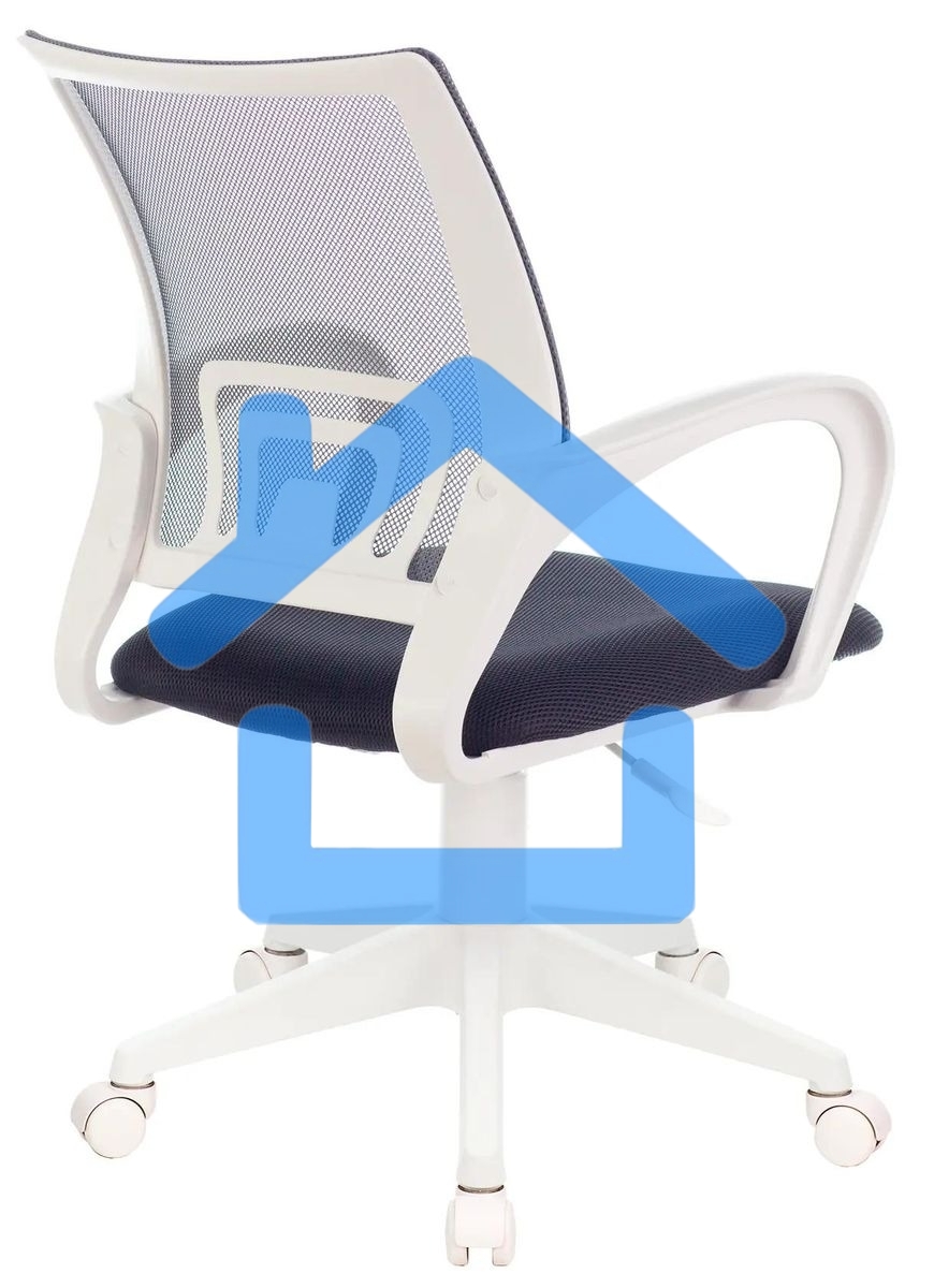 Кресло компьютерное Бюрократ CH-W695NLT TW-04 TW-12 темно-серый, сетка/ткань, крестовина пластик, пластик белый