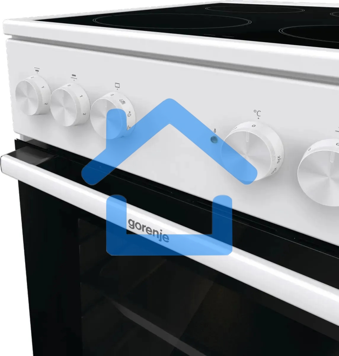 Плита электрическая Gorenje GEC5A41WG белый, конфорок 4 электрических, духовка 62 л, 50 см x 85 см x 59.4 см