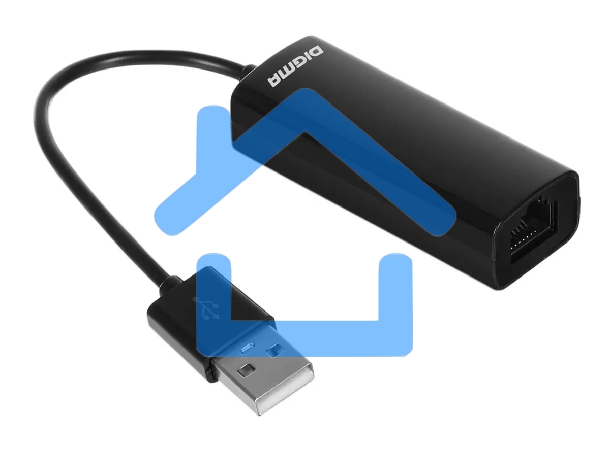 Сетевой адаптер Digma D-USB2-LAN100 Net Adapter Ethernet USB 2.0 (pack:1pcs)