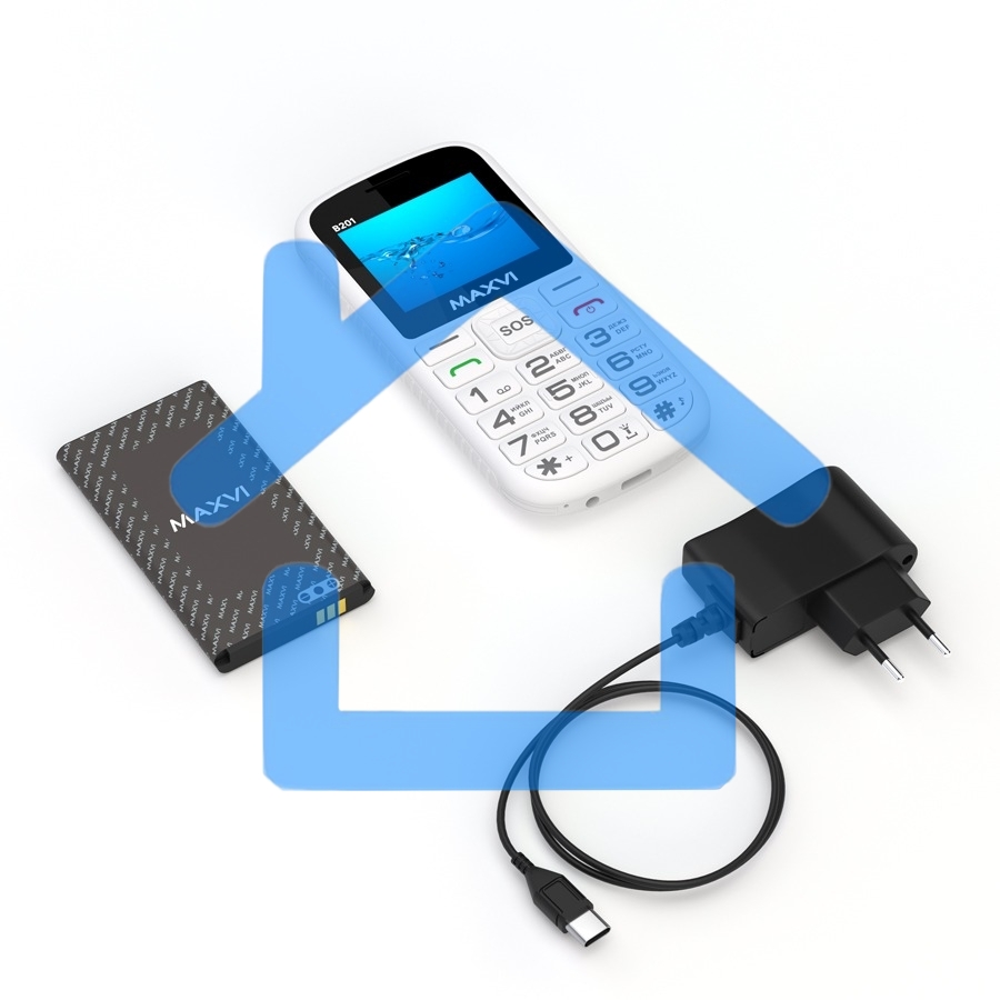 Мобильный телефон Maxvi B201 белый