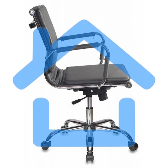 Кресло руководителя Бюрократ CH-993-Low/grey серый, низкая спинка, искусственная кожа, крестовина хромированная