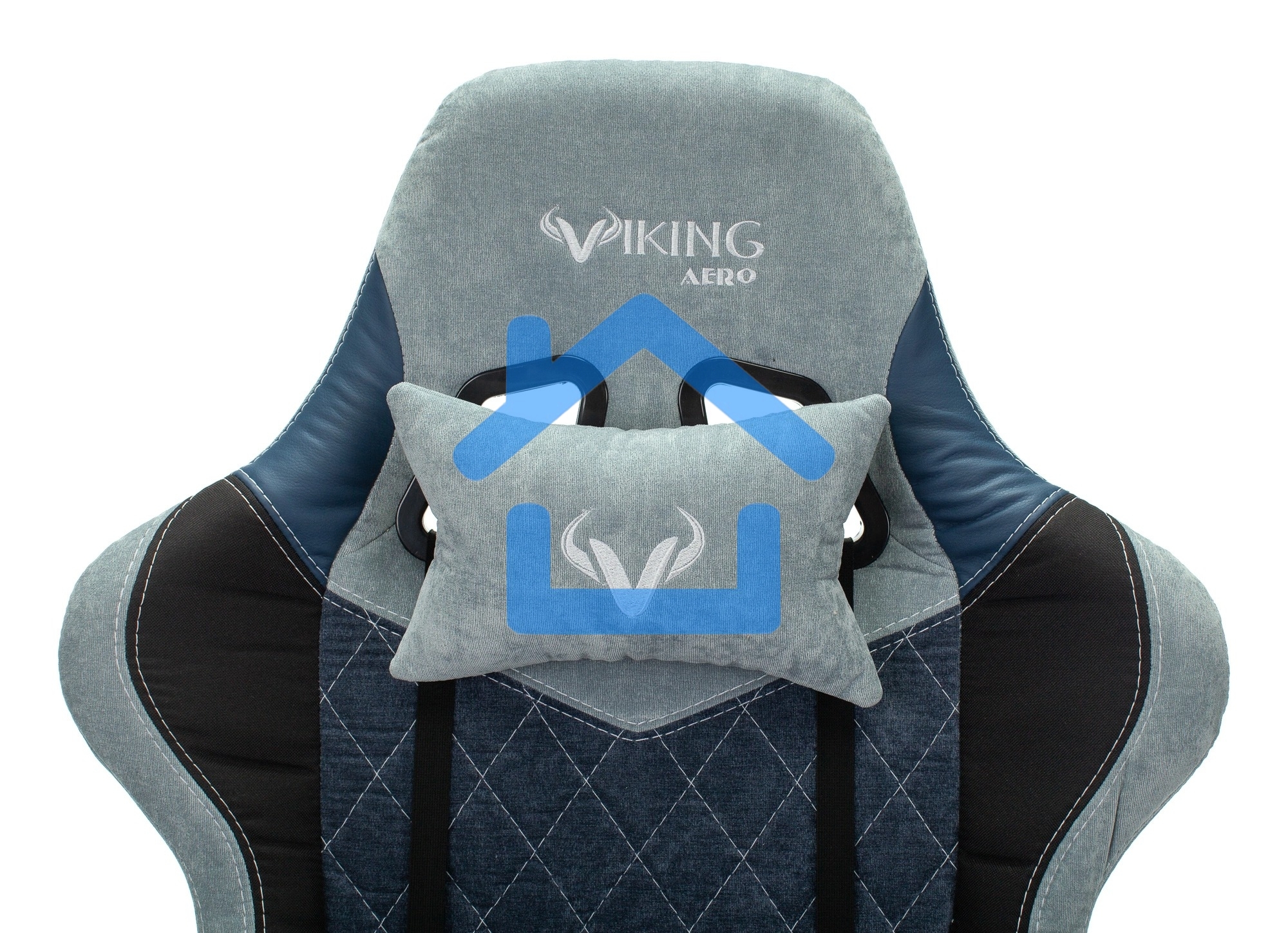 Кресло игровое Бюрократ VIKING 7 KNIGHT BL FABRIC синий текстиль/эко.кожа крестовина металл/пластик