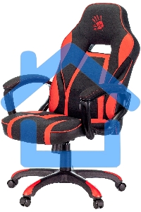 Кресло игровое A4TECH Bloody GC-250, на колесиках, искусственная кожа/ткань, черный/красный