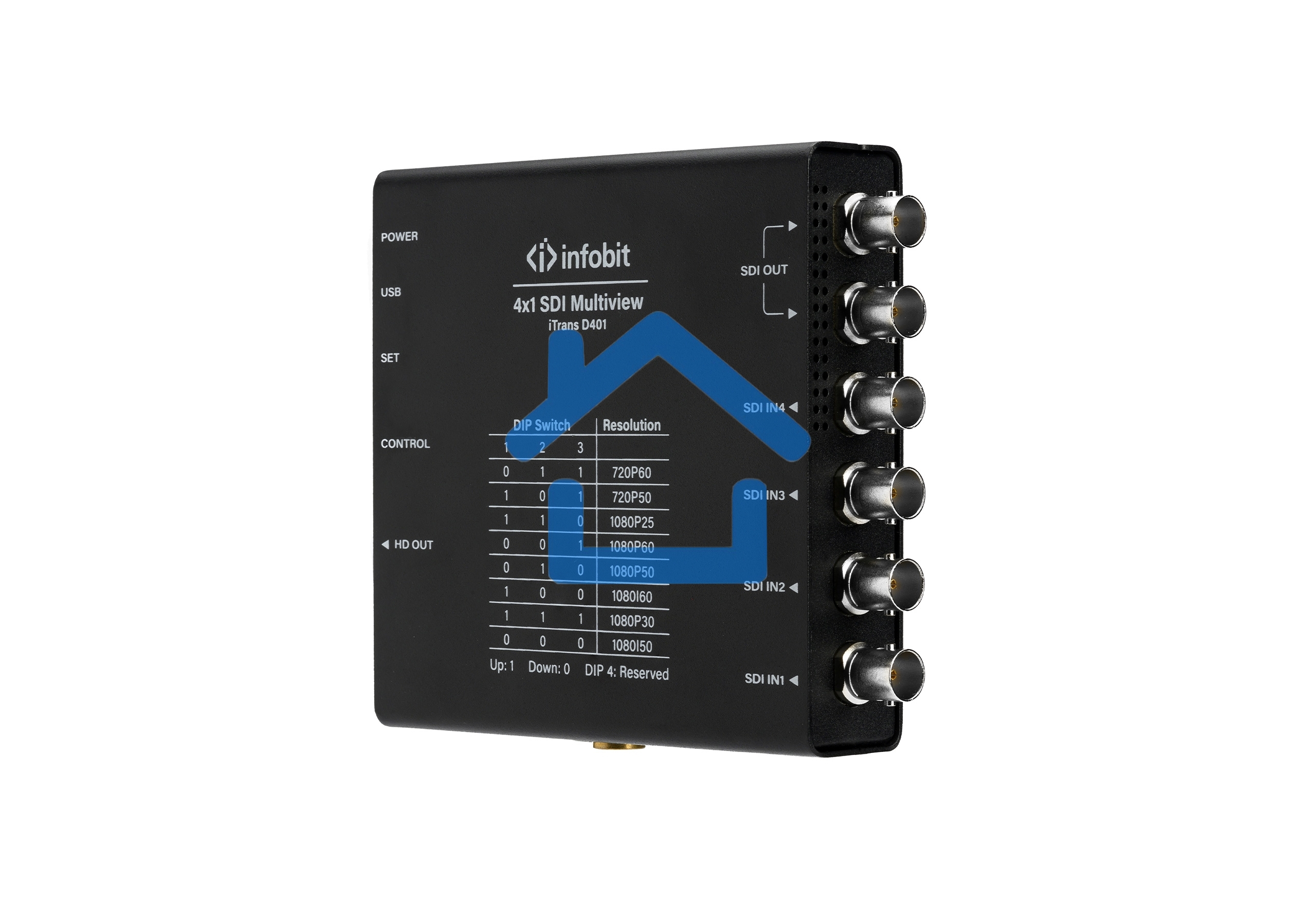 Коммутатор Infobit iTrans D401 4x1 3G SDI бесподрывный, с многооконностью