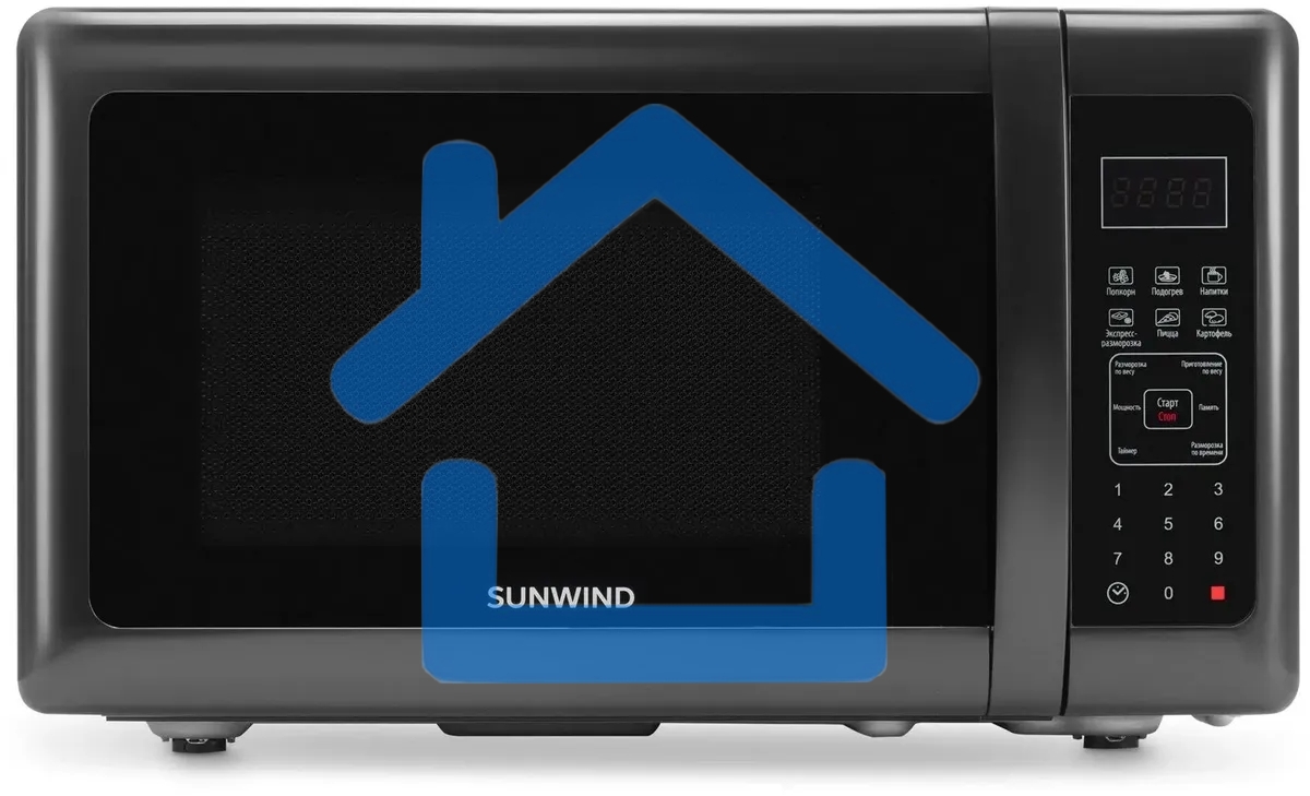 Микроволновая печь SunWind SUN-MW007 черный, 20 л, 700 Вт, переключатели - сенсор