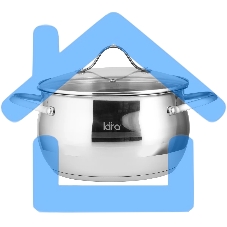 Кастрюля LARA LR02-35 APPLE 6,1 л 24x13,5 см, нержавеющая сталь, крышка стекло Кастрюля LARA LR02-35 APPLE 6,1 л 24x13,5 см, нержавеющая сталь, крышка стекло