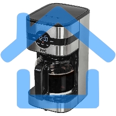 Кофеварка капельная JVC JK-CF28 черный/серебристый, исп. кофе - молотый, 1.5 л, 1000 Вт.