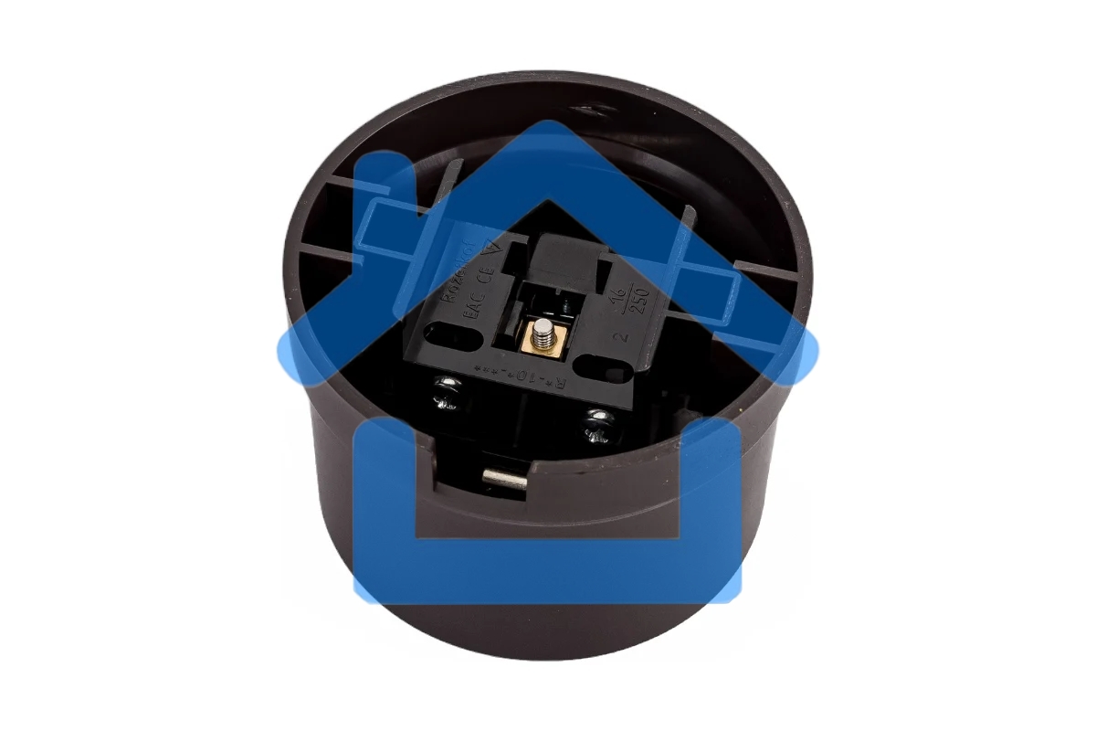 Розетка Bironi B1-101-22 1-м ОП Лизетта, 16А IP20, ретро с заземлением, ABS-пластик, коричневый