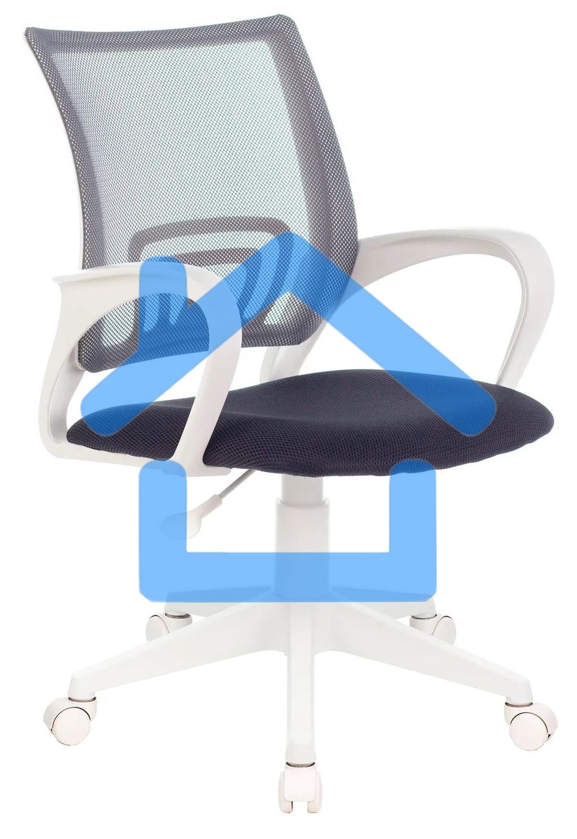 Кресло компьютерное Бюрократ CH-W695NLT TW-04 TW-12 темно-серый, сетка/ткань, крестовина пластик, пластик белый