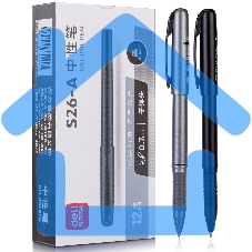 Ручка гелевая Deli S26-A ассорти, d=0.7мм, черные чернила, резиновая манжета