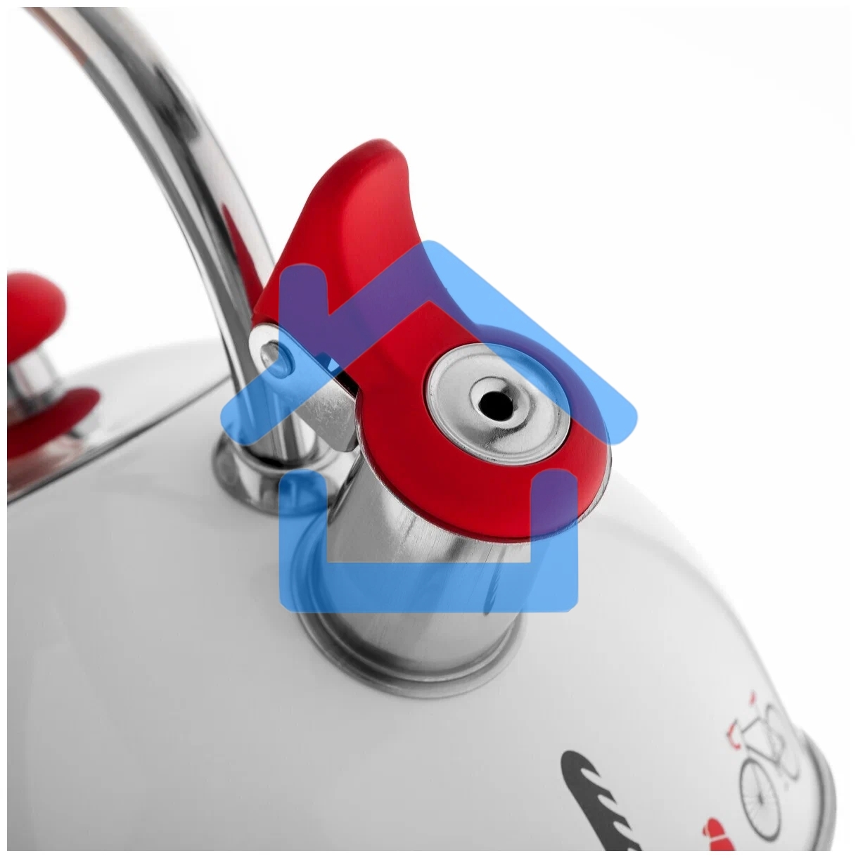 Чайник для плиты со свистком Vensal Paris 3001VS 2,5 л, с ручкой из нержавеющей стали и силикона