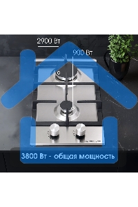 Газовая варочная панель Zigmund & Shtain G 14.3 S независимая, нержавеющая сталь